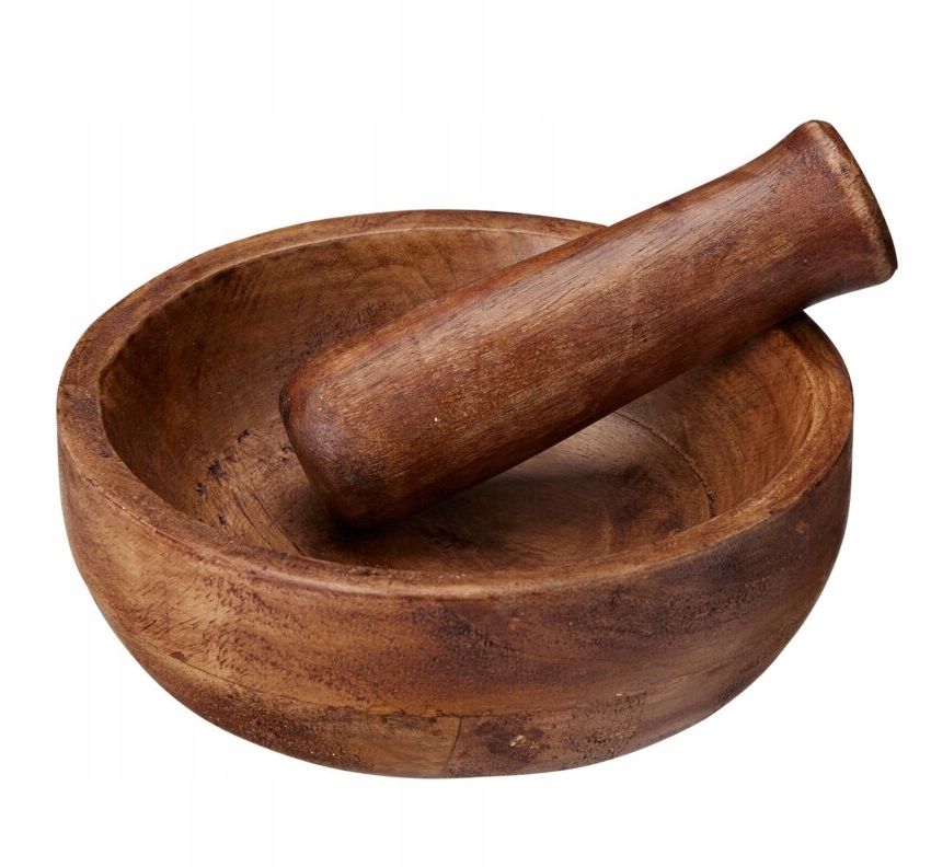 Gewürzmörser Aus Natürlichem Mangoholz Mit Stößel, 15 Cm