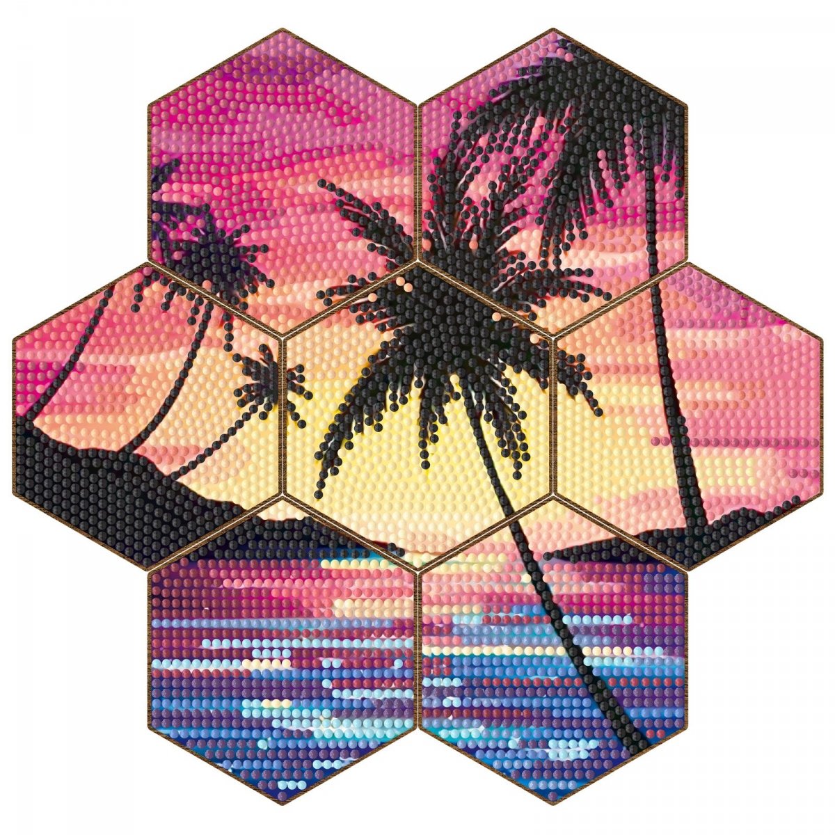 Diamantstickerei - Untersetzer - Wabenmuster - Paradiesstrand