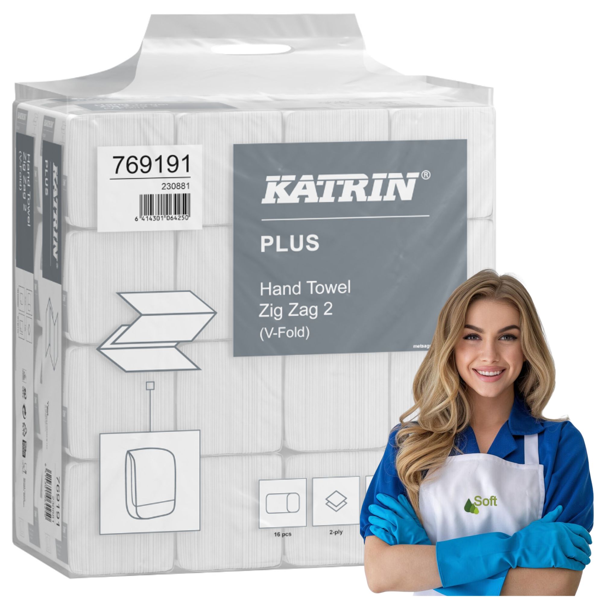 Zz Plus Katrin Handtuch, 3104 Stück, 2-lagig, Zellulose, Neuwertig