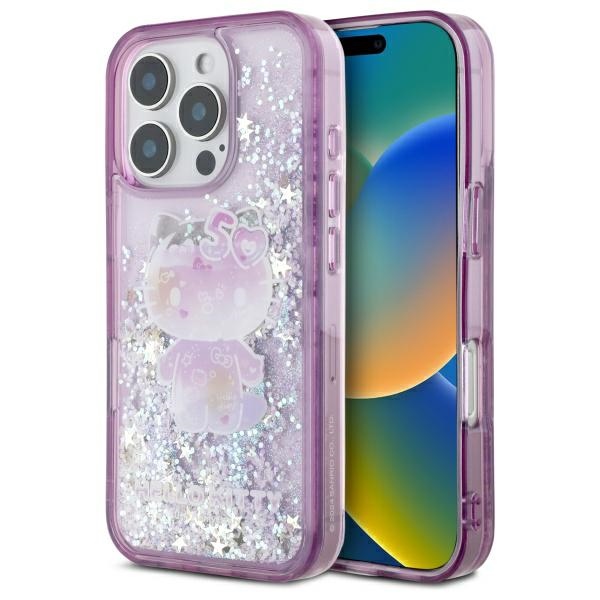 Hello Kitty Hkhcp16ll50ppu Iphone 16 Pro 6,3" Lila/lila Hartschalenetui Mit Flüssigglitzer Zum 50. Jubiläum