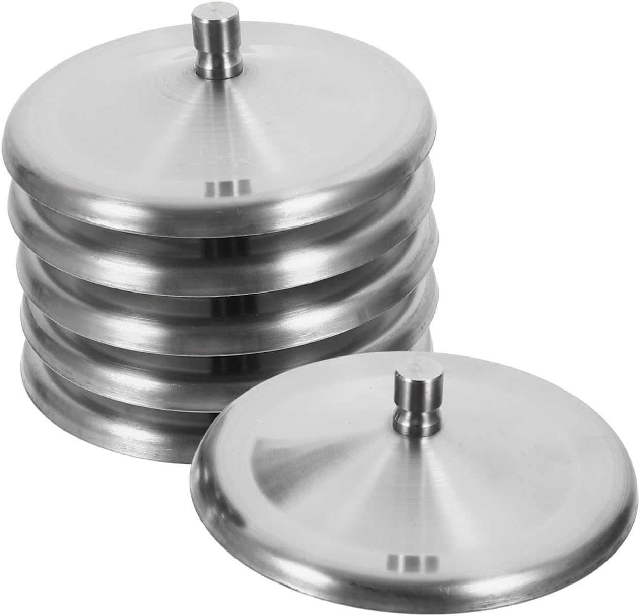 Stainless Steel Cup Lids Dustproof Corrosion Resistant Covers For Cups Practical Round Cover To Prevent Liquid Loss And Dust Protection, Pack Of 6