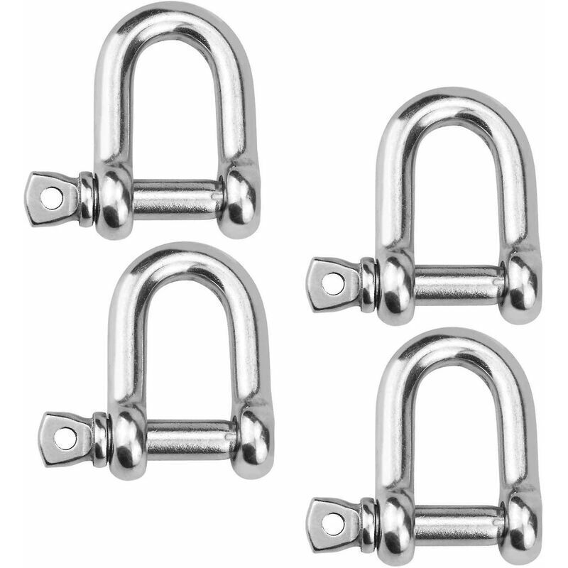 4 Stück M10 Edelstahl-schäkel, Ketten-d-ring-schäkel, Hebeschäkel Für Schwerlast-rigging Und Winden