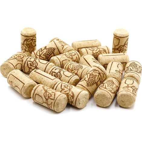 Set Mit 24 Gemusterten Weinflaschenverschlüssen - Konische Korken Für Wein-, Bier- Und Glasflaschen, Diy- Und Bastelprojekte (21 X 39 Mm)