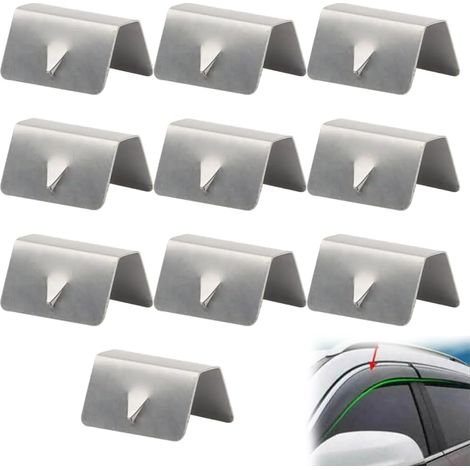 Windabweiser-clips, Windschutzscheibenklemmen Aus Edelstahl, Fensterabweiser-clips, Befestigungsclips Für Luftabweiser, Auto-windschutzscheibenklemmen (10 Stück)