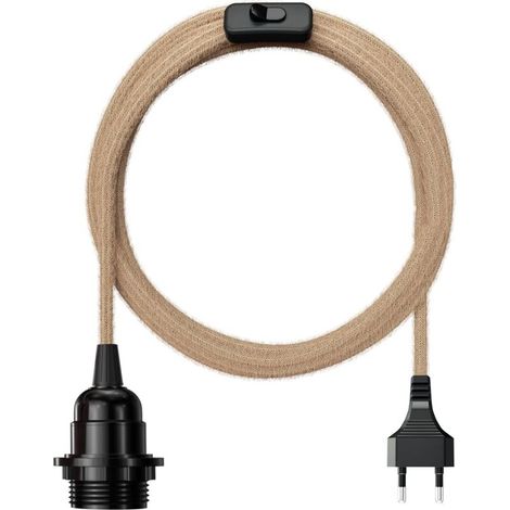 E27-lampenfassung Mit Kabel Und Schalter, Vintage-e27-fassung Mit 1,8 M Langem Leinen-textilkabel