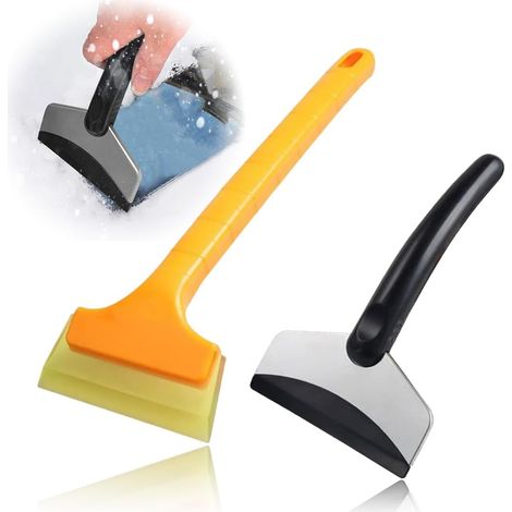 2er-set Auto-eiskratzer, Auto-eiskratzer/schneeschaufel, Tragbar, Streifenfrei, Enteist Windschutzscheiben Und Fenster, Multifunktionaler Eiskratzer
