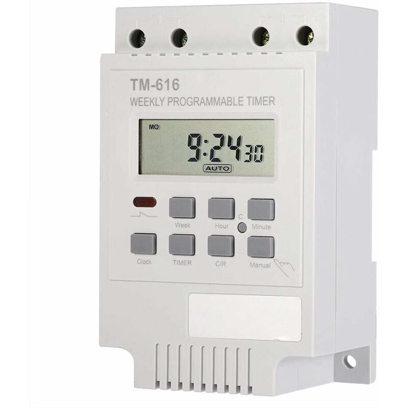 Digitaler 12v-wochenzeitschalter, Energiesparender Elektrischer Schalter Für Lampen, Fernseher, Radios Und Haushaltsgeräte (weiß)