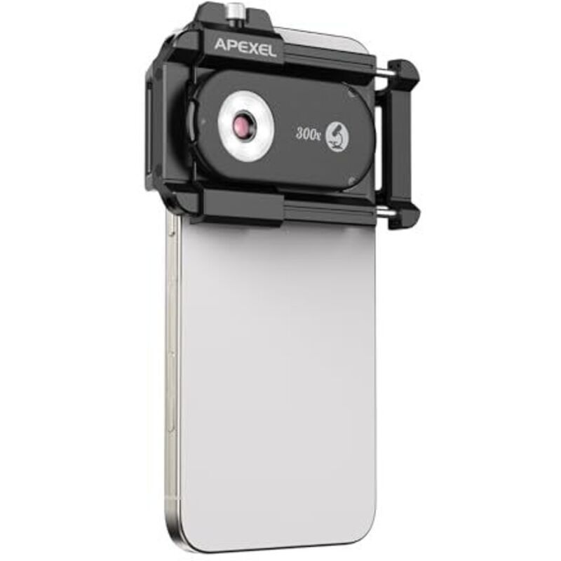 300-fache Vergrößerung Für Mobiltelefone Mit Cpl-linsen, 18 Leds, 19 Beleuchtungsmodi, Uv-licht Und Universalclip Für Android/iphone, Ideal Für Gärtner Und Uhrenliebhaber.