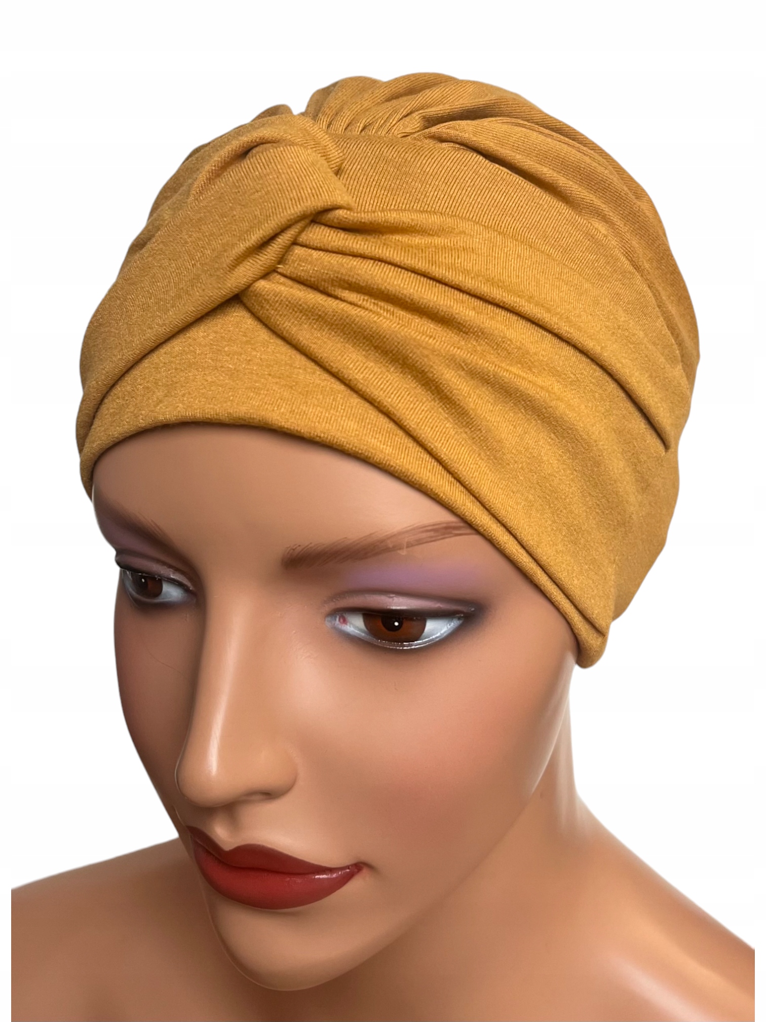 Honigfarbener Turban Sara, Rüschenhut Ohne Muster, Ebenfalls Nach Der Chemotherapie