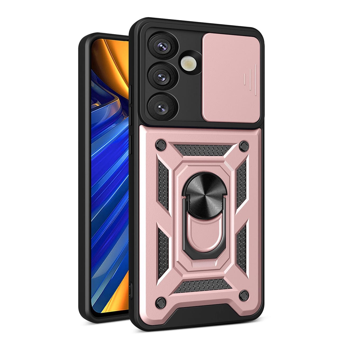 Hybrid Armor Camshield Schutzhülle Mit Kameraabdeckung Und Metallring Für Samsung Galaxy S25 – Pink