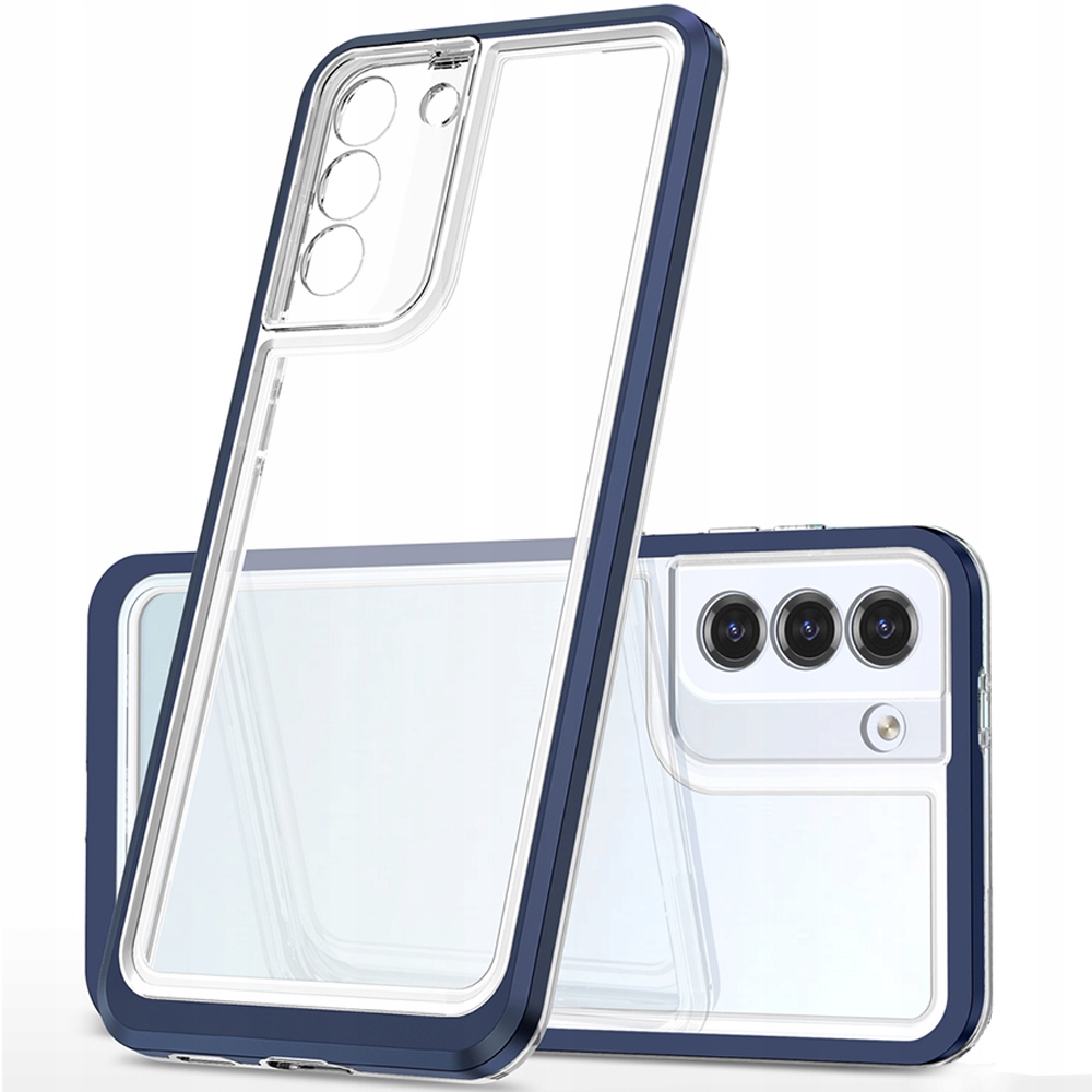 Transparente 3-in-1-hülle Für Samsung Galaxy S21+ 5g (s21 Plus 5g), Gel-schutzhülle Mit Rahmen, Blau