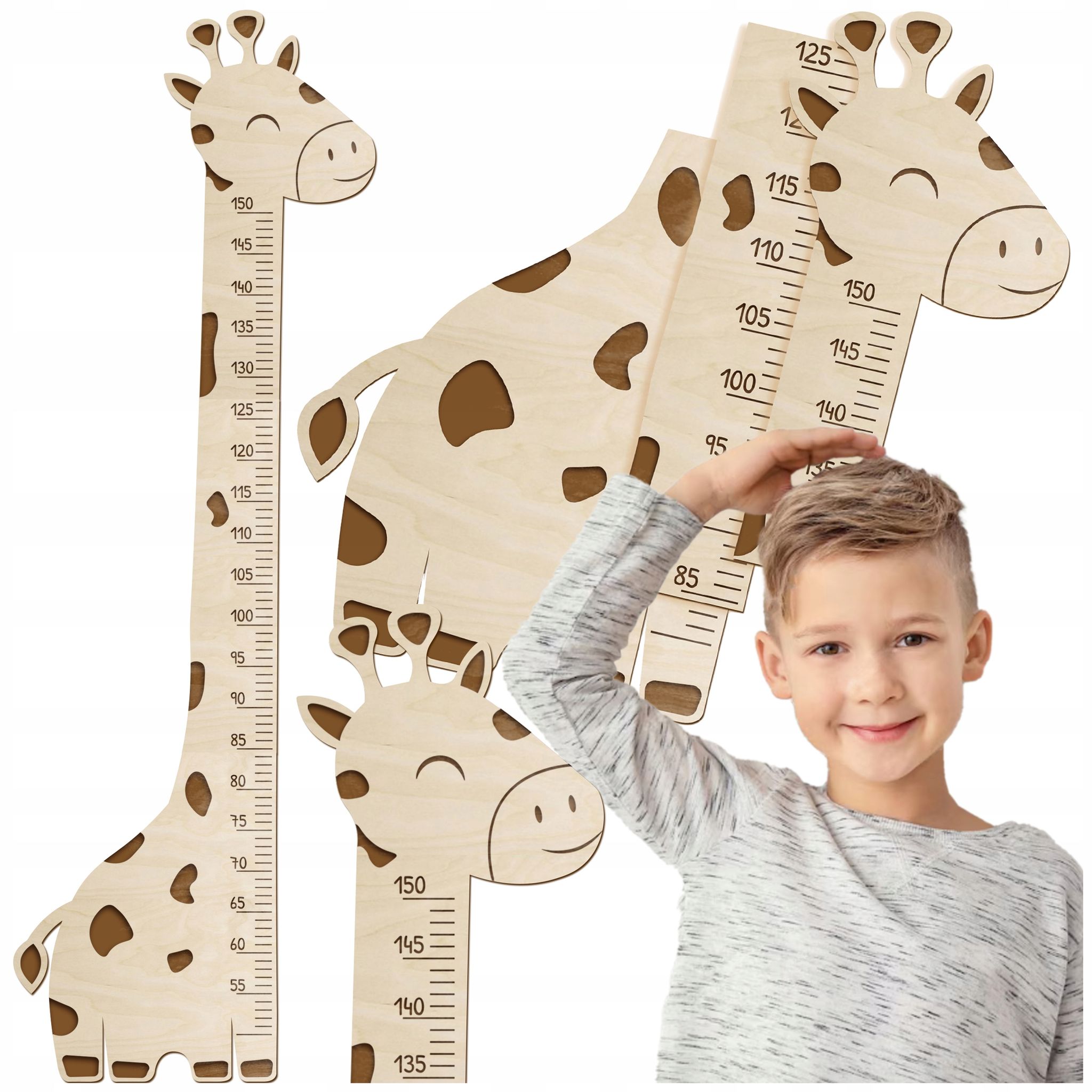 Höhenmesslatte Aus Holz Für Die Kinderzimmerwand, Giraffe, Aus Sperrholz, 150 Cm