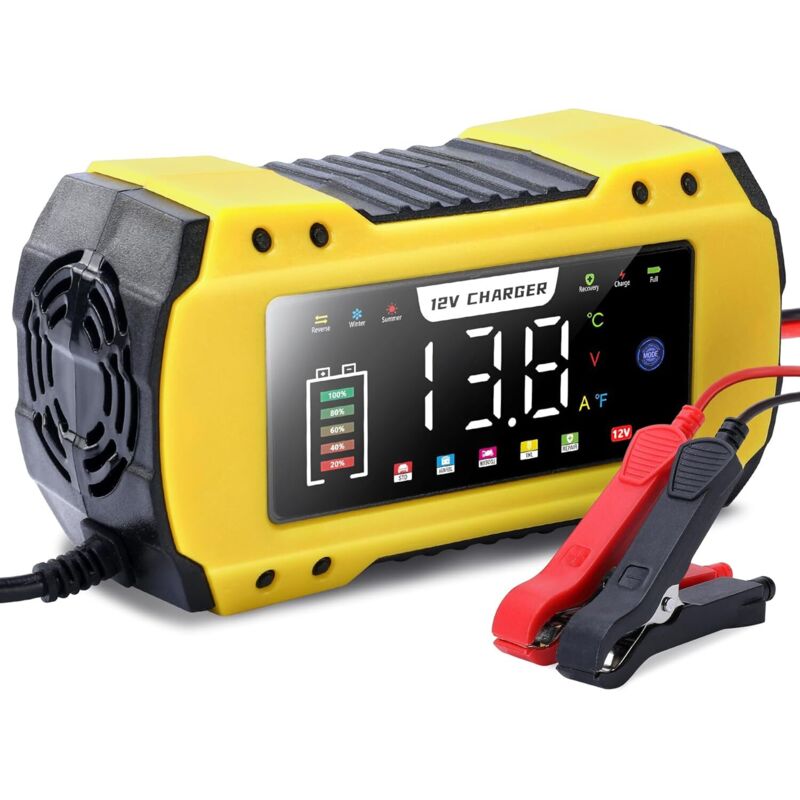 Autobatterieladegerät, 12v 8a Batterieladegerät Mit Erhaltungsfunktion, Reparaturfunktion, Lcd-bildschirm, Mehrfachschutz, Autobatteriewartung, Für Autos Und Motorräder