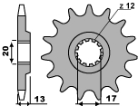 Ritzel Vorne Pbr 2123 13 18nc Tm125mx Tm125smm Black Dream Steel