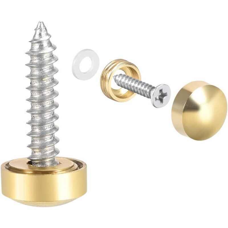 Dekorative, Polierte Gold-schraubkappen, 8er-set, 10 Mm Durchmesser, Perfekt Für Dekoration Und Spiegel