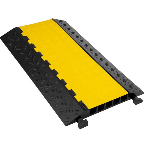 Kabelbrücke 88,9x50,8x5 Cm 5 Kanal Kabelschutzmatte Aus Handelsüblichem Thermoplastischem Kautschuk Mit Modularem Design Hohe Sicherheit Für Parkplätze, Lagerhallen, Schulen, Gehwege