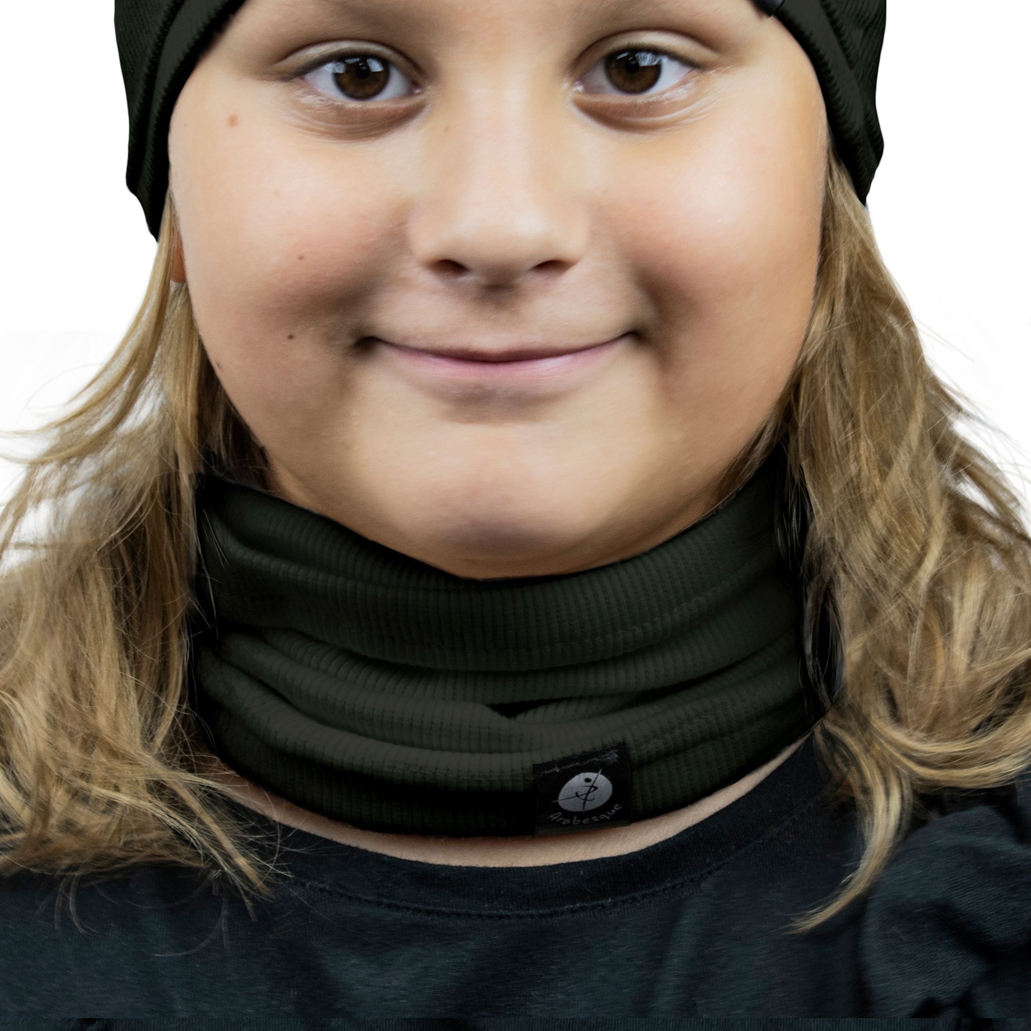 Kinder-schlauchschal, Khaki, Baumwollschal, Größe 1w M01, Khaki, 40/46