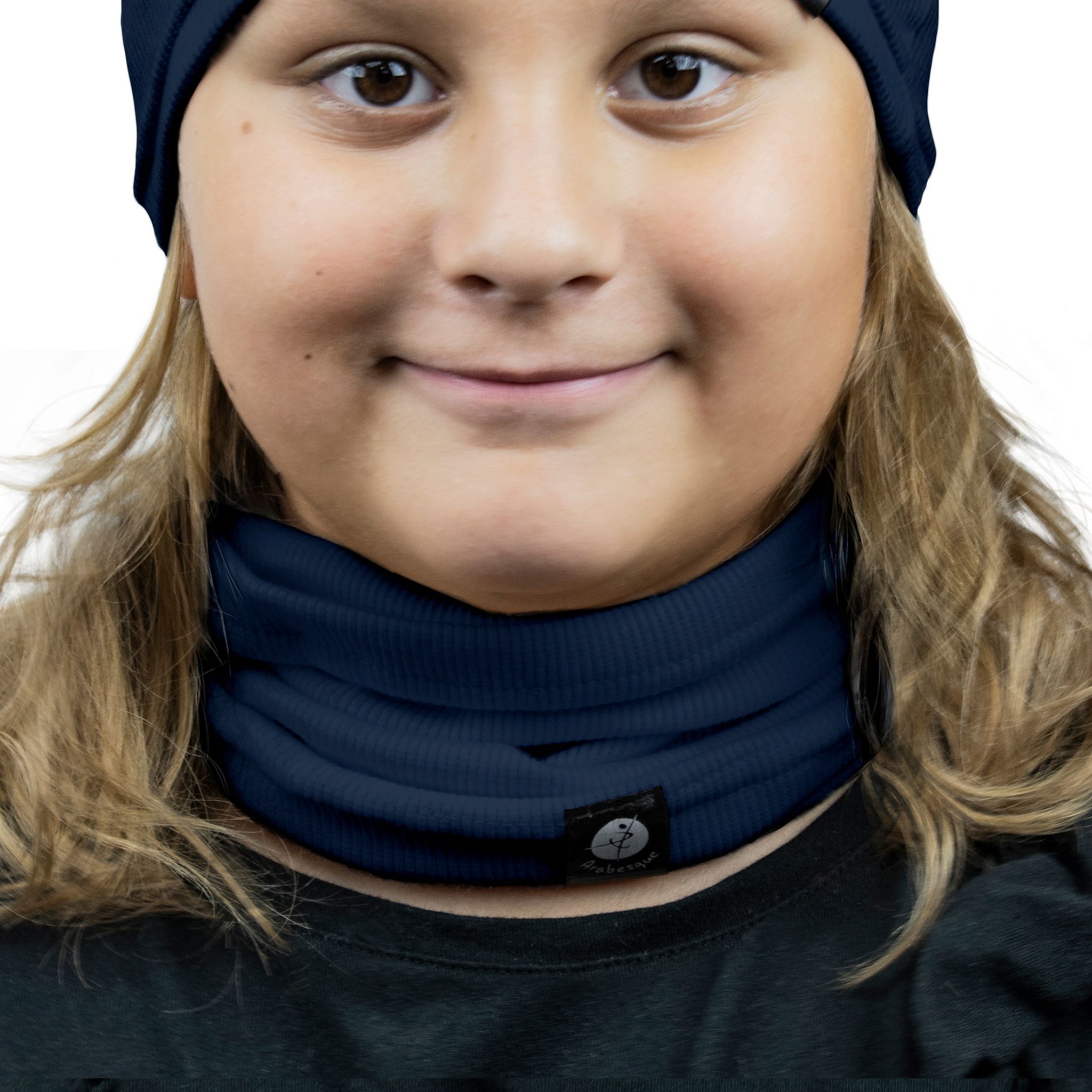 Schlauchschal Für Kinder, Marineblau, Baumwollschal 1w M01 Marineblau 46/52