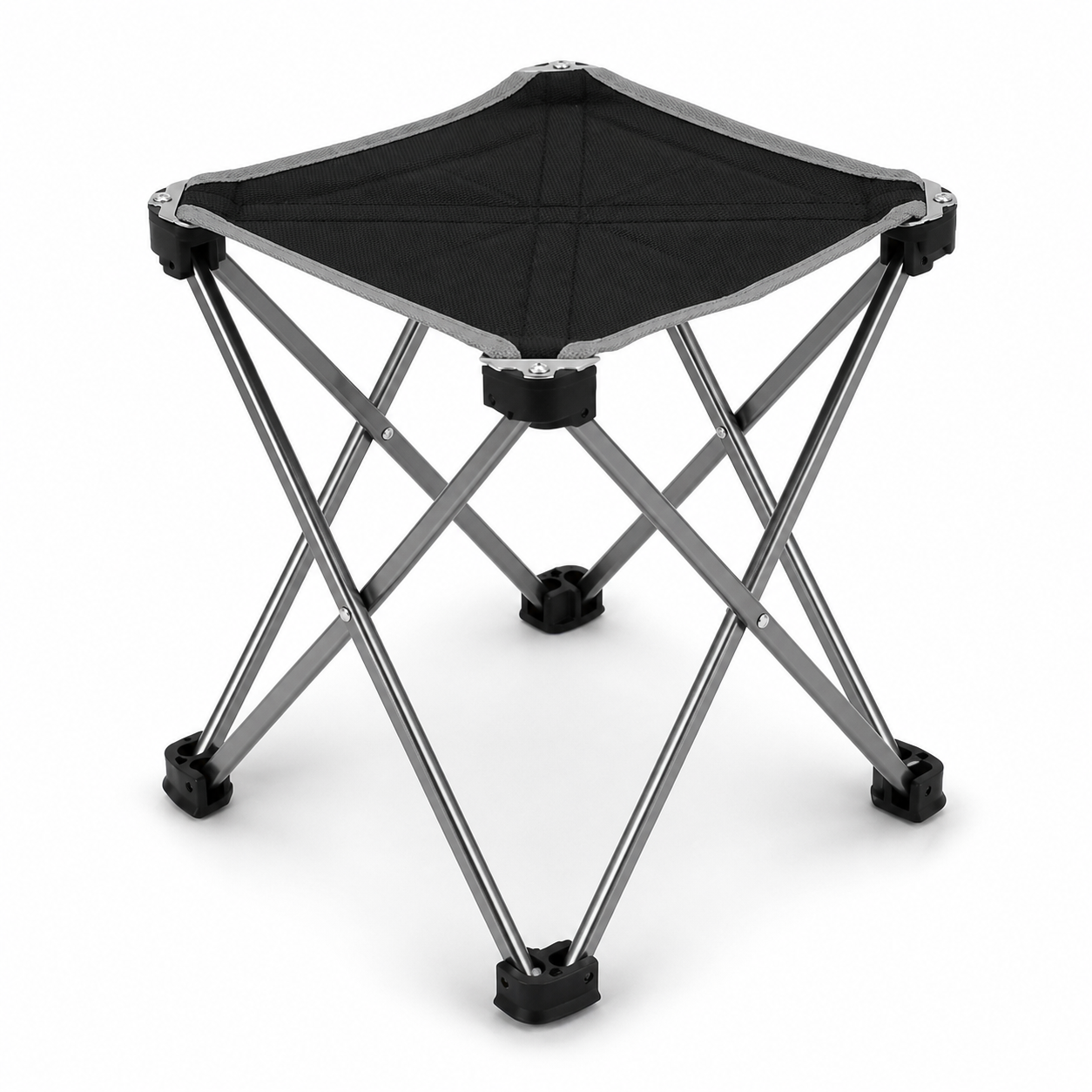 Klappbarer Outdoor-hocker Aus Aluminiumlegierung, Großes Modell, Silbergrau