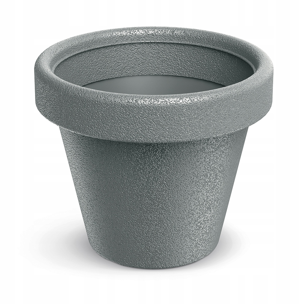 Kunststoff-blumentopf Mit Rundem Deckel, Steingrau, 29,8 Cm Original