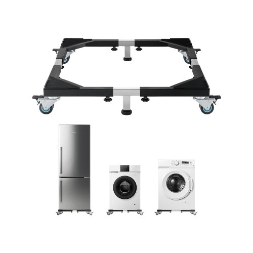 Kühlschrankständer, Mobile Basis, 540 Kg Tragkraft, Waschmaschinenständer Mit 8 Feststellbaren Zwillingsrädern & 4 Bremsen, 58-93 Cm Möbelwagen Für Waschmaschine, Kühlschrank & Trockner