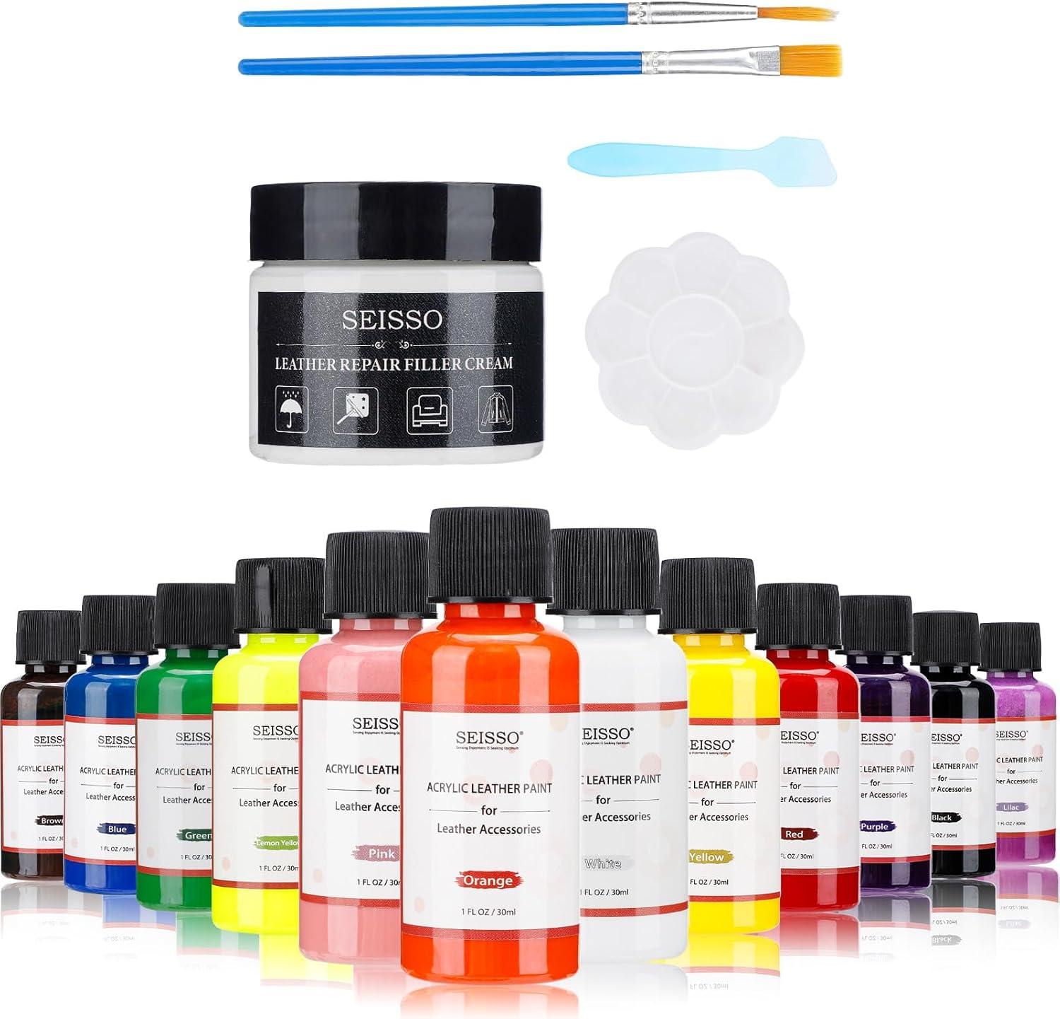 Lederreparaturset, 12 Farben Lederreparatursalbe, Kunstleder-reparaturset, Diy-lederfarbreparaturset Für Lederkratzer, Autolederpflege, Geeignet Für Sofas, Schuhe, Mäntel, Autositze (12er-packung)