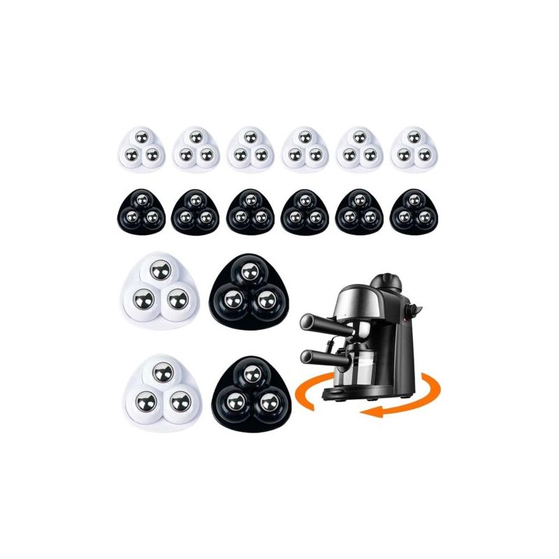 Set Mit 16 Selbstklebenden Mini-rollen (360° Drehbar) Mit 3 Stahlkugeln – Für Kaffeemaschinen, Mülleimer Und Küchengeräte