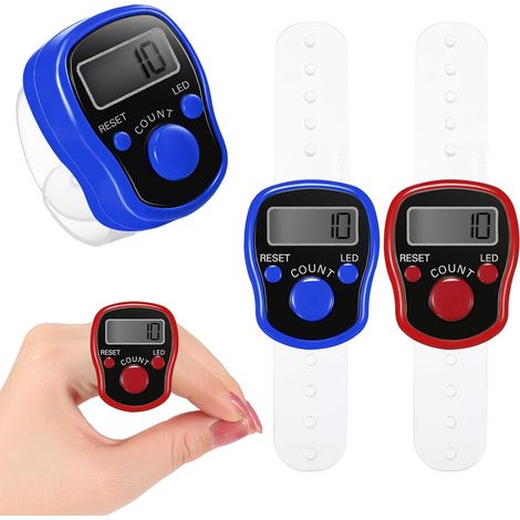 Elektronische Fingerzähler, 5-stellige Led-digitalzähler, Drehzähler, Manuell Rückstellbare Zähler, Zählzähler Mit Ring