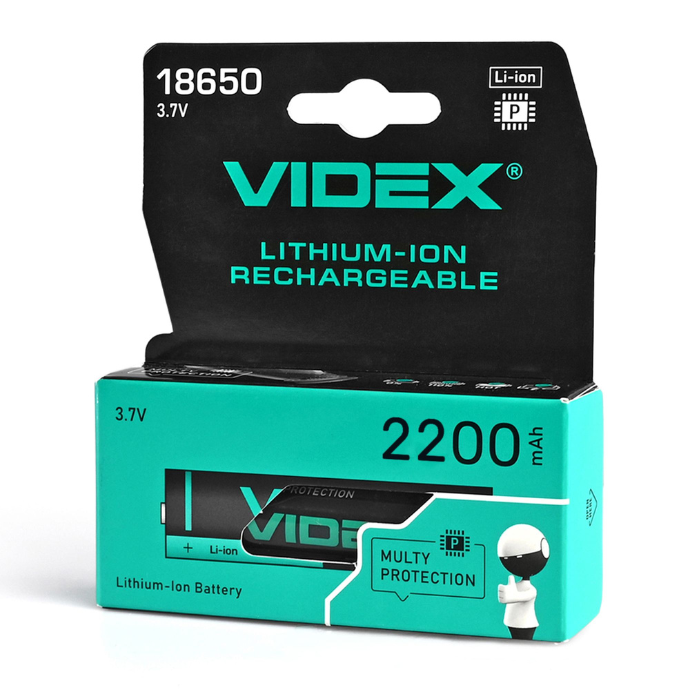 Videx 18650-p 2200mah Li-ionen-akku Mit Schutzbox (1 Stück)
