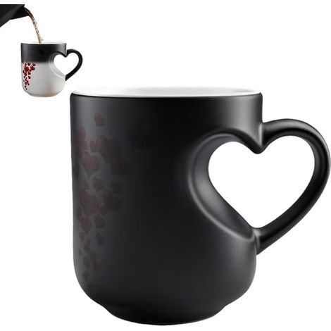 Magischer, Farbwechselnder Herz-kaffeebecher – Individuell Gestaltbar – Farbwechsel – Mit Herzförmigem Henkel – Romantisches Geschenk Mit Farbwechseleffekt