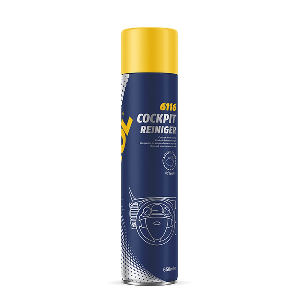 Mannol Plak Cockpit Reiniger Citron - Cockpit-reinigungsspray, Zitronenduft 650ml (6116) (24)