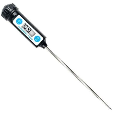 Digitales Küchenthermometer Mit Langer Sonde Und Lcd-display Für Lebensmittel, Fleisch, Öl, Milch, Wein, Grillgut Und Heißes Wasser – Schwarz
