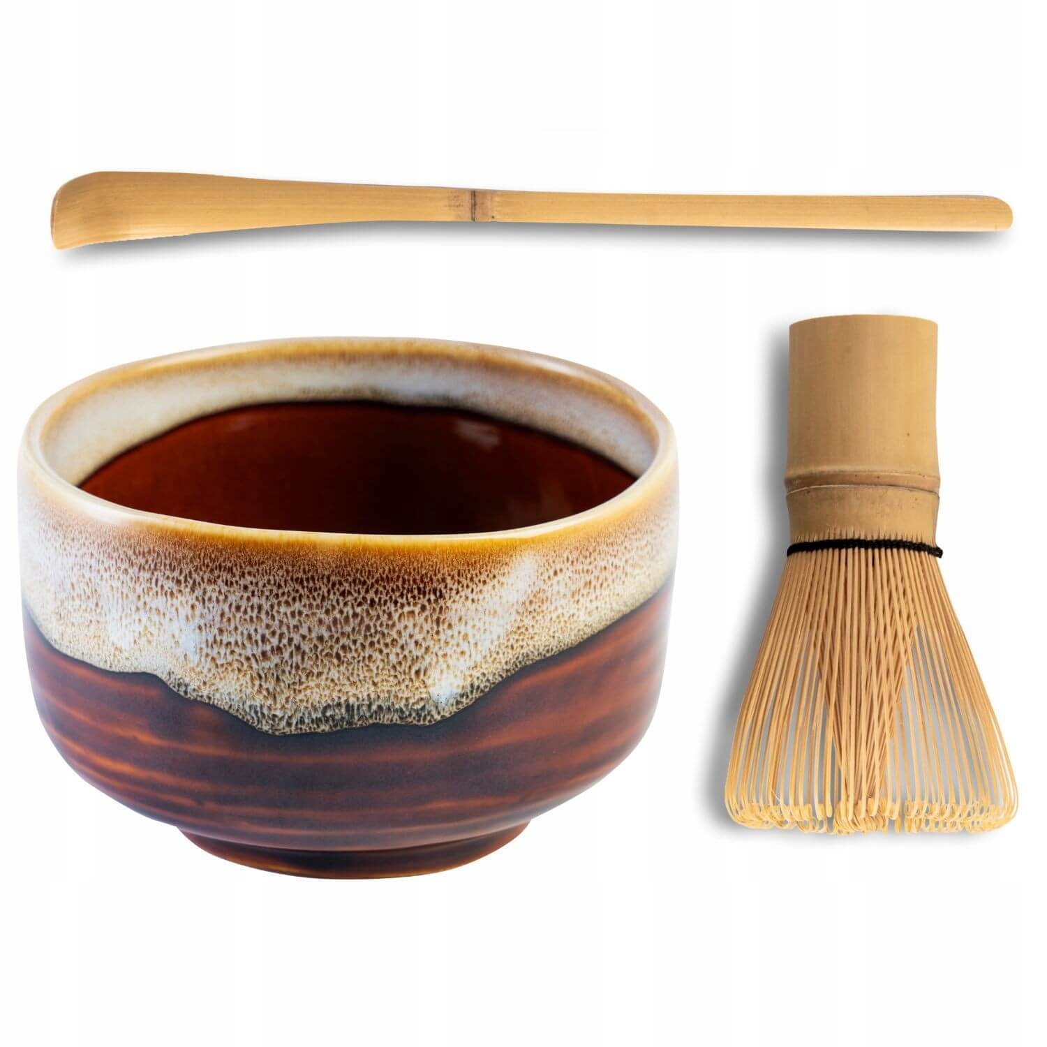 Matcha-tee-set Ame Kozan, Japanische Schale, Schneebesen, Chasen-löffel