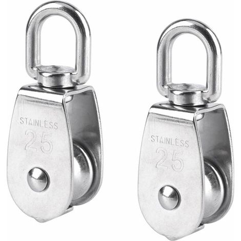 Stück 25 Mm Einzelrolle Aus Edelstahl, Tragkraft 150 Kg – Silber