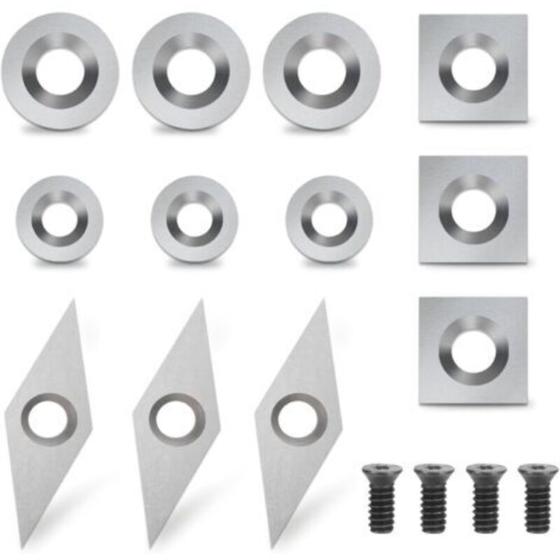 12-teiliges Hartmetall-drechselwerkzeugset, Hartmetall-drechselröhren, Hartmetall-wendeschneidplatten, Runde Hartmetall-schneidplatten (12)