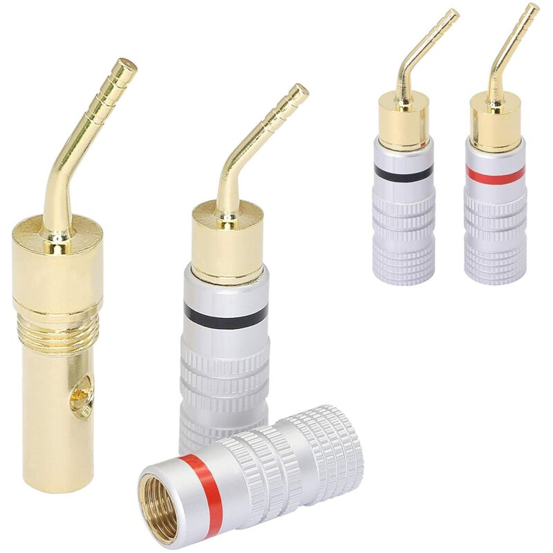 4er-packung Vergoldete 2-mm-bananenstecker Mit Schraubklemmen, Audioanschlüsse Für Lautsprecherkabel
