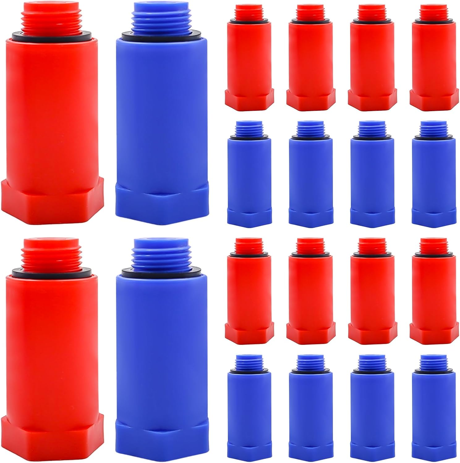 Paquet De 20 Bouchons De Construction En Plastique Rouges Et Bleus De 1/2", Bouchons De Montage De 1/2" Avec Joints D'Étanchéité Pour Sceller Les Conduites D'Eau Lors De Travaux De Rénovation