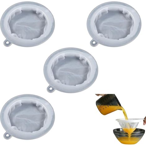 200/300/400/450 Set Mit 4 Feinen Nylonsieben Weinfilter Nylonfilter Feinmaschiges Sieb Zum Filtern Von Milch, Saft, Wein