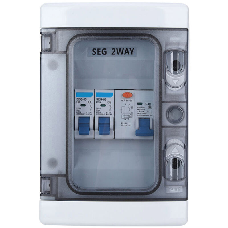 Miniatur-leistungsschutzschalter Mit Wasserdichtem Fehlerstromschutzschalter 40 A 30 Ma Rcd + 2 Mcb (6 A 32 A)