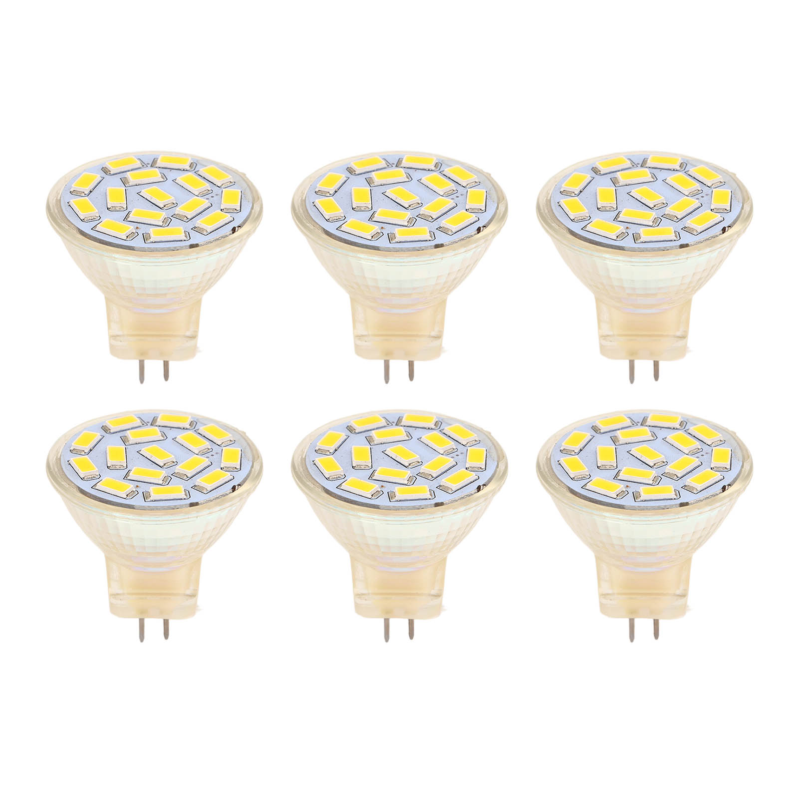 6er-pack Gu4-led-lampen, 270 Lm, 15 Leds, Geringer Energieverbrauch, Mr11-sockel, 12 V, 3 W, Warmweißes Licht (3000 K)