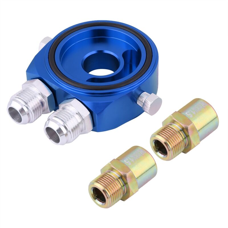 M20 X 15 Aluminium-ölfilter-sandwichplattenadapter 1/8 Npt-kit Blau