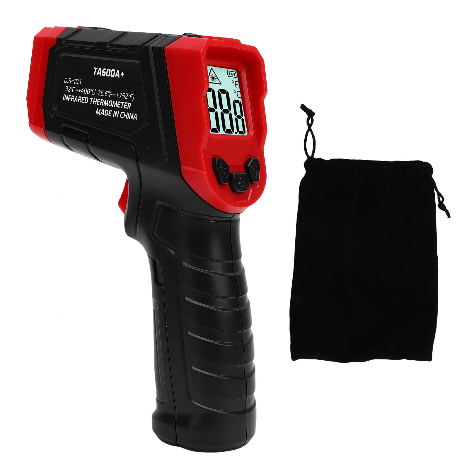 Hochpräzises Infrarot-thermometer, Von -32 °c Bis 400 °c (37 °f Bis 932 °f), Mit Lcd-bildschirm, Ideal Zum Kochen, Braten, Grillen, Für Fleisch Und Zum Einfrieren.