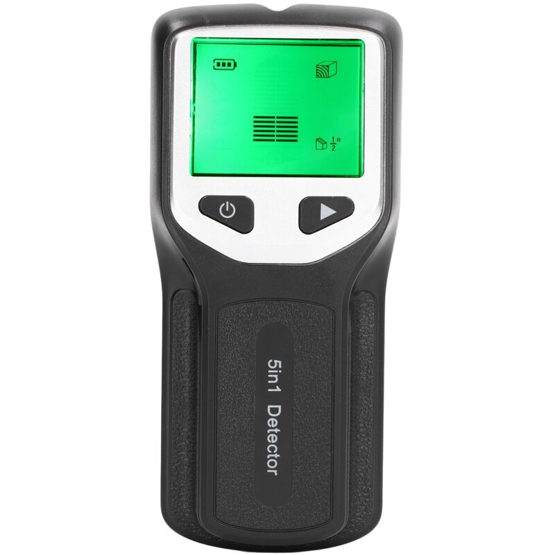 5-in-1 Wandbalkensucher, Detektor Mit Hd-lcd-bildschirm Für Wechselstromleitungen In Holz, Mittig, Silber