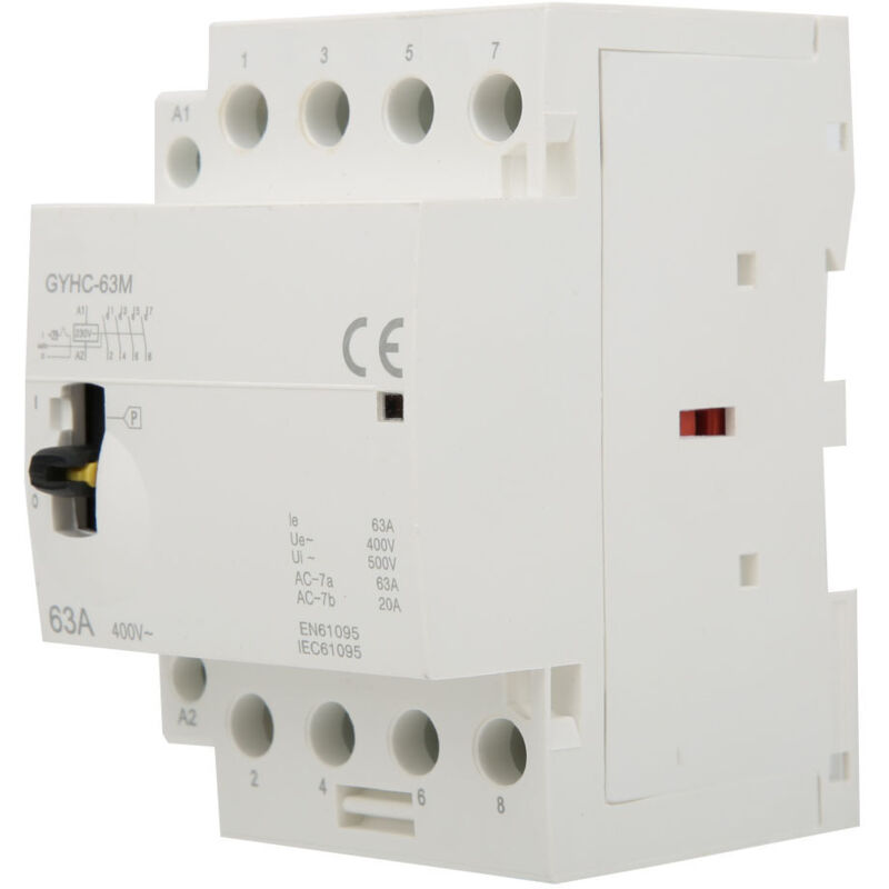 Haushalts-wechselstromschütz Auf Din-schiene, 4-polig, 63 A, 220 V, 50 Hz, Mit Manuellem Steuerschalter