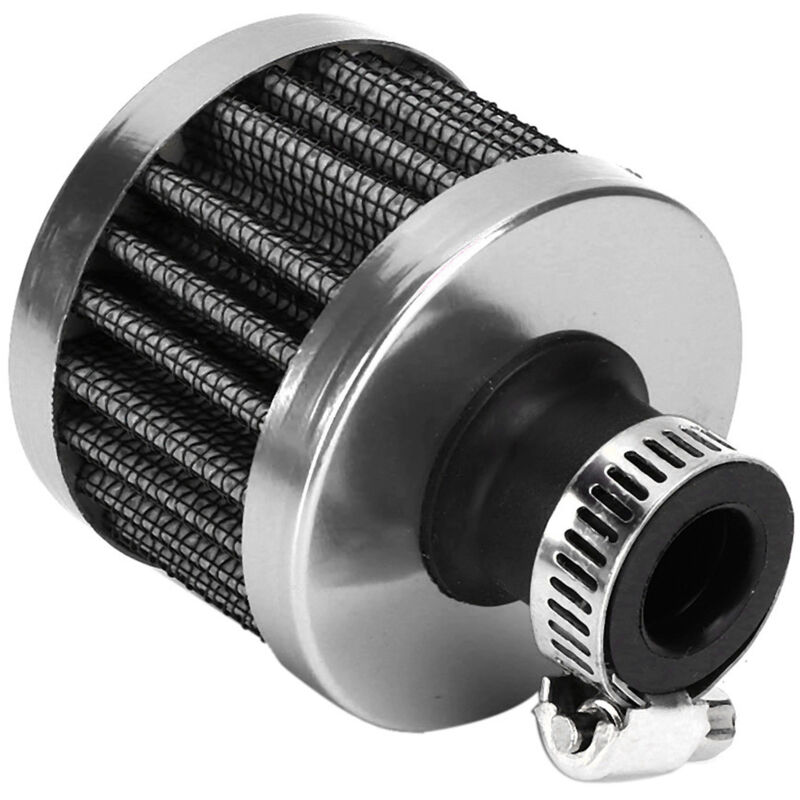 Mini-luftfilter 13 Mm/0,5 Zoll, Kurbelgehäuseentlüftung, Kurbelgehäuseentlüftung, Universelles Autozubehör, Silber