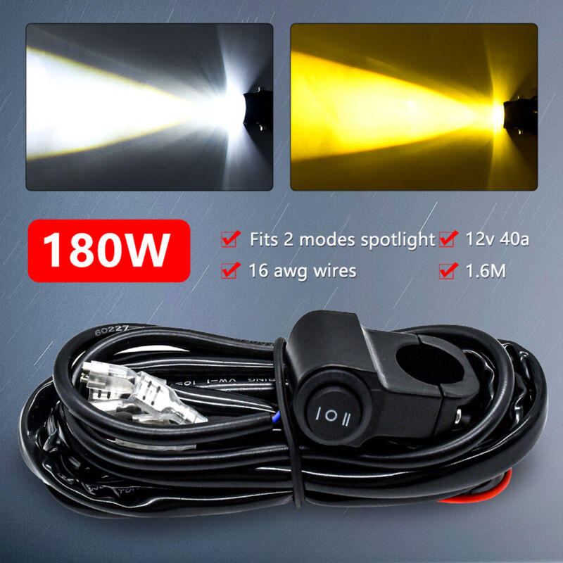 Led-lichtleisten-kabelbaum-set, 180 W, 3-adrig, 16 Awg, Für Motorräder, Mit 12-v-40-a-relais Und Steuerschalter Zum Umschalten Zwischen Verschiedenen Modi