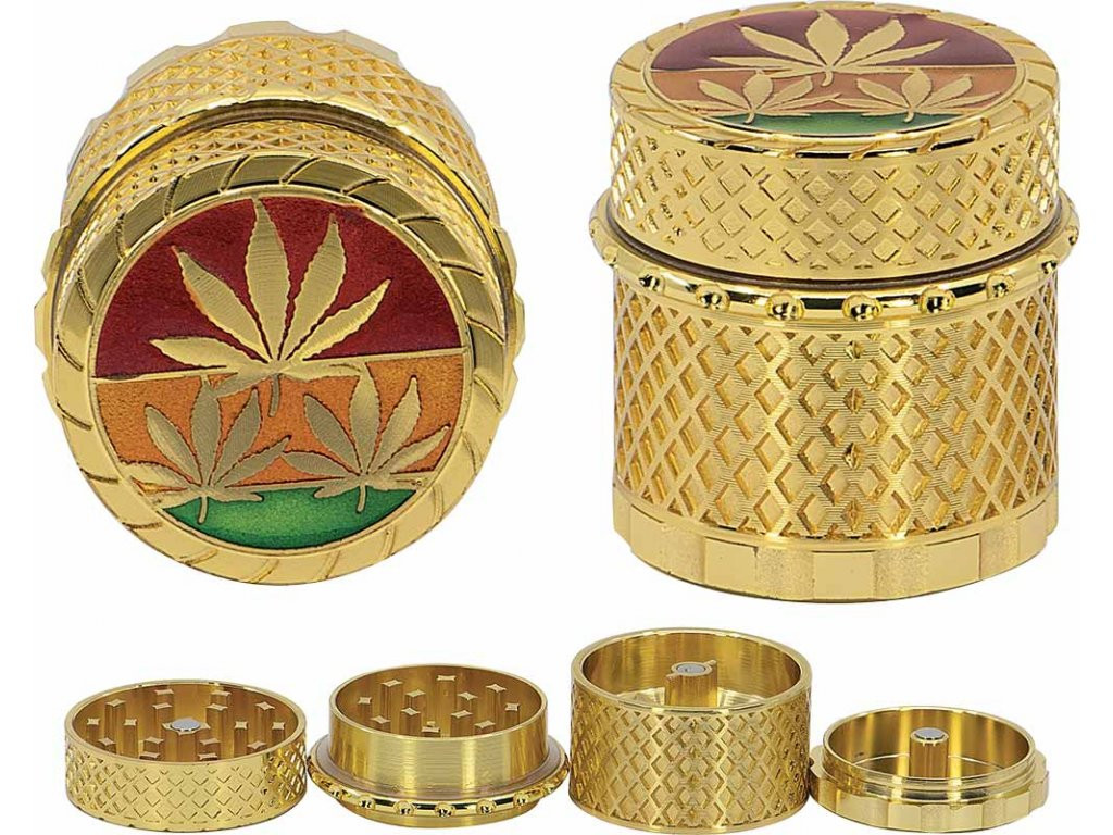 Goldener Blattmühlen-set, 4 Stück, 4 Cm