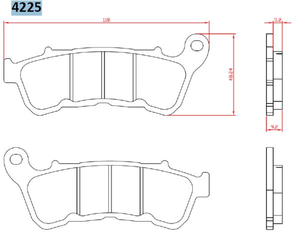 Brenta Bremsbeläge Kh640 Sintermetall (gold) Harley-davidson Xl883/xl1200 '14-, Vorne (ft 4225)