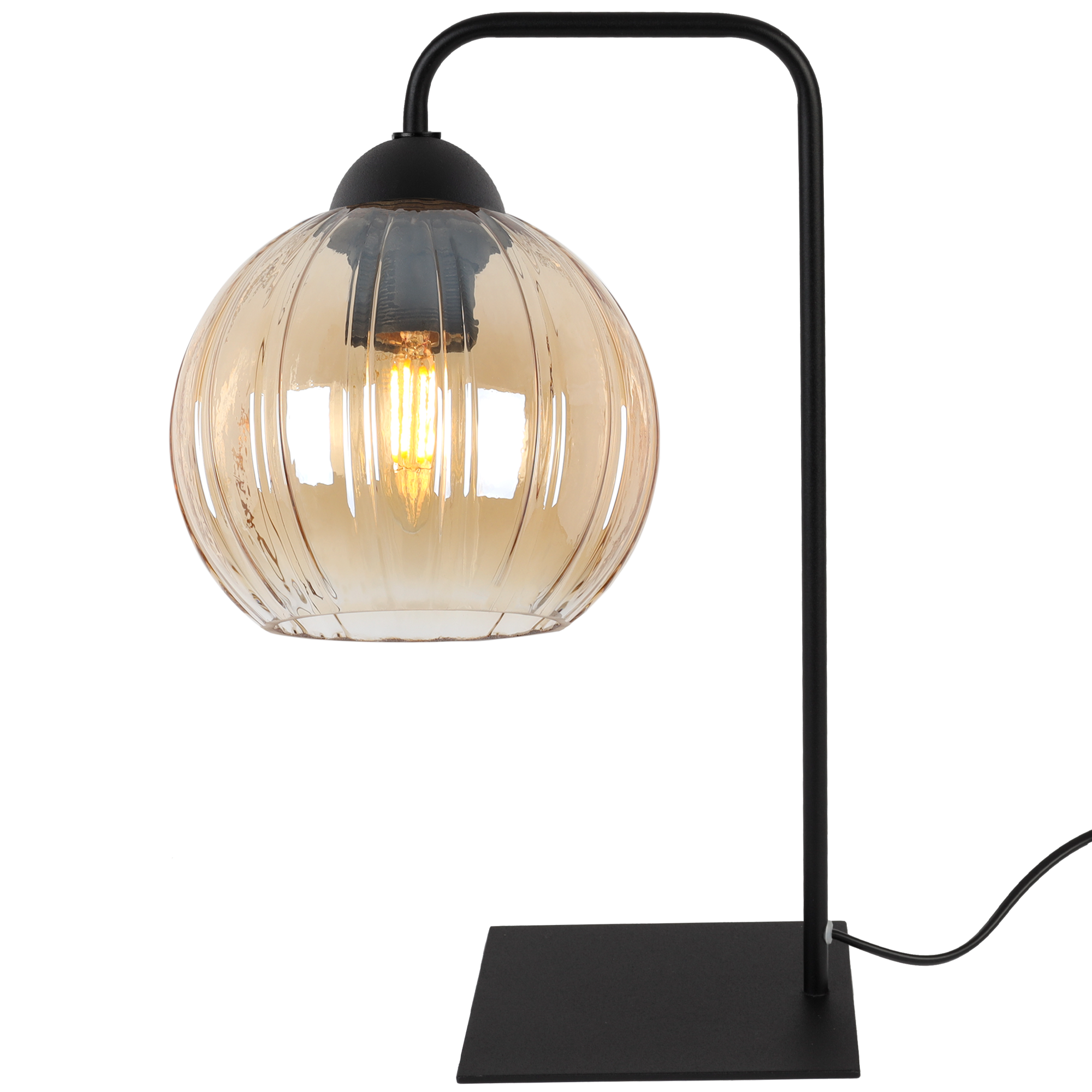 Costa Nachttischlampe Schwarz 1-teilig Honigkugel E27