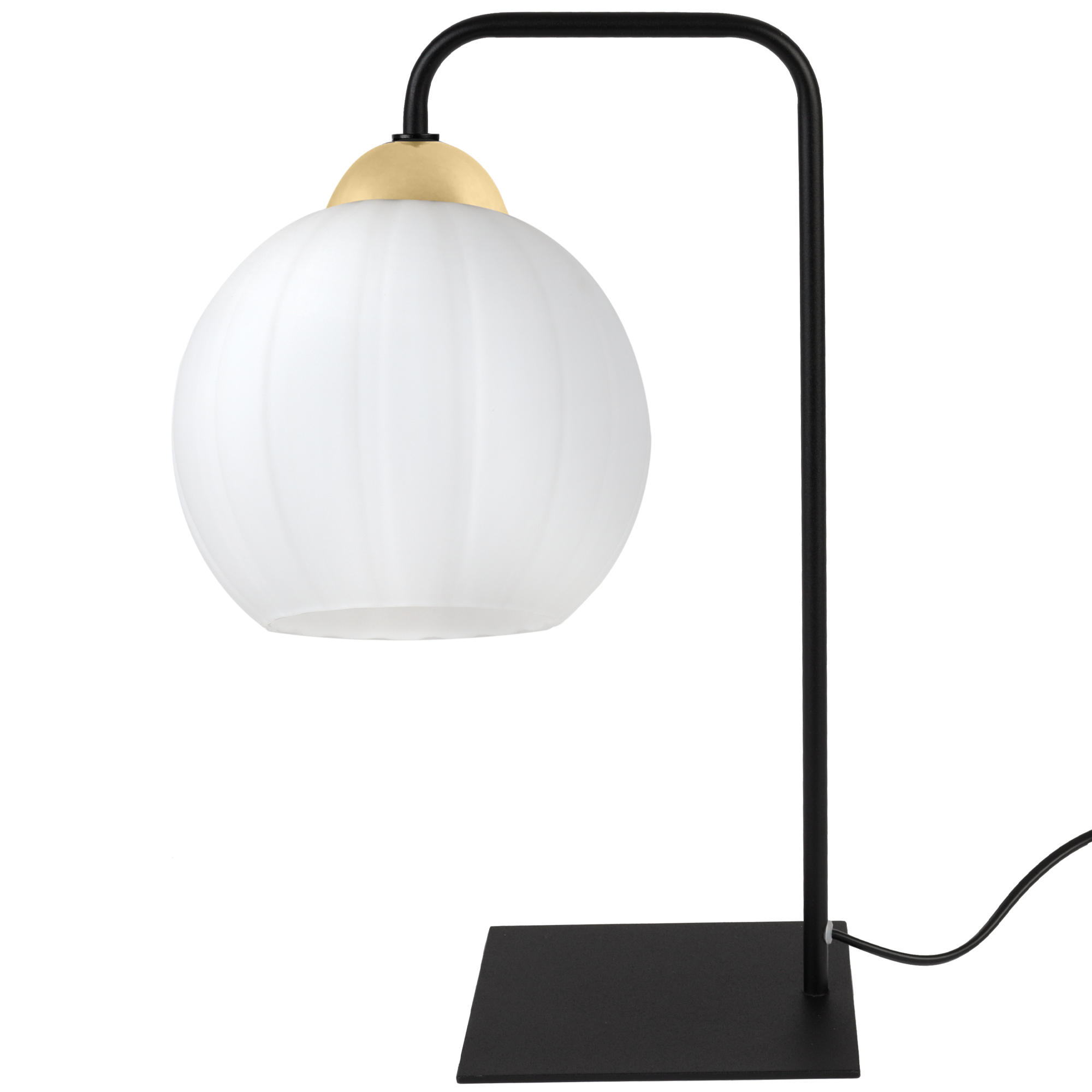 Costa Nachttischlampe Schwarz Und Gold 1-pł Weiße Kugel E27